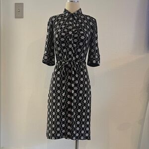 Elegant Black and White Patterned Dress